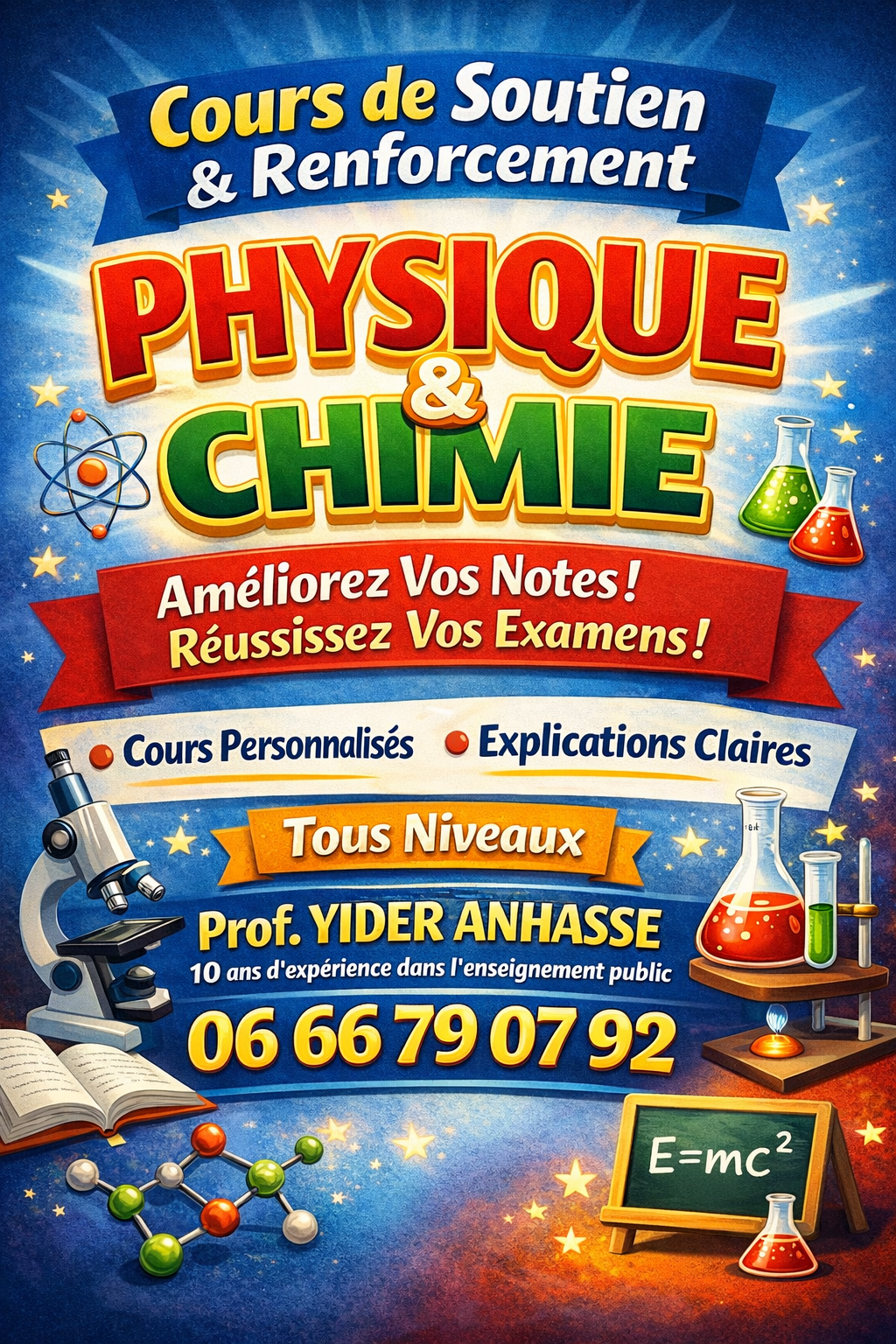 صورة حصص الدعم المنزلية في مادة الفيزياء والكيمياء