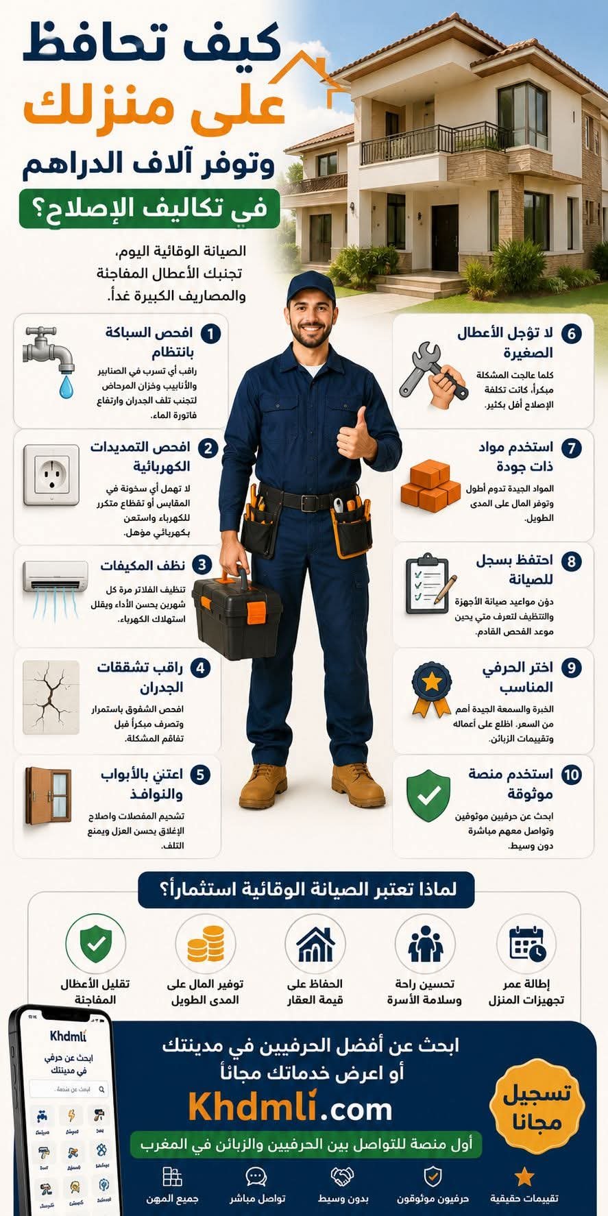 كيف تحافظ على منزلك وتوفر آلاف الدراهم في تكاليف الإصلاح؟

يعتقد كثير ...