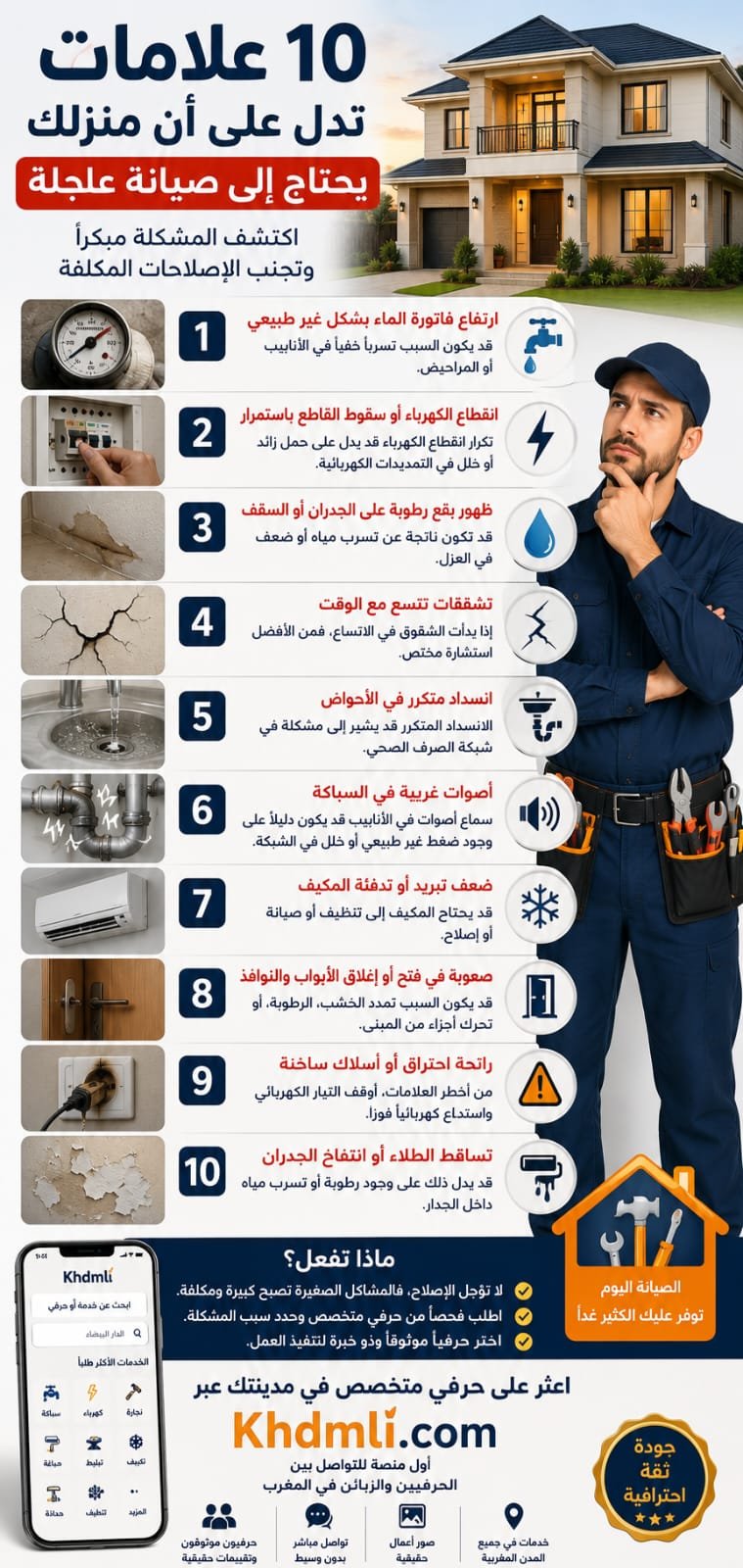 10 علامات تدل على أن منزلك يحتاج إلى صيانة عاجلة

قد تظهر في المنزل عل...