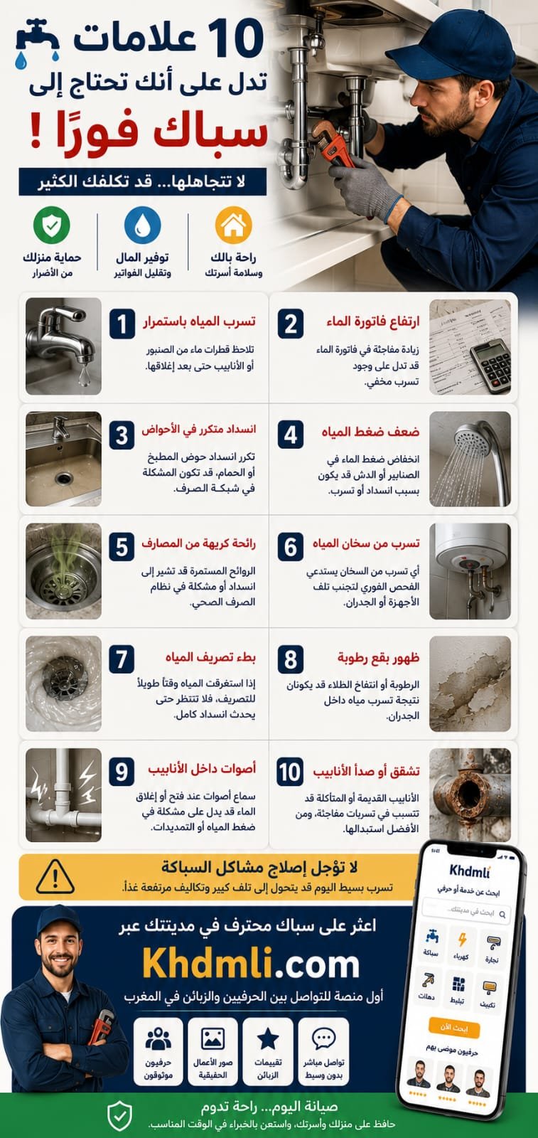 10 علامات تدل على أنك تحتاج إلى سباك فورًا

قد تبدو بعض مشاكل السباكة ...