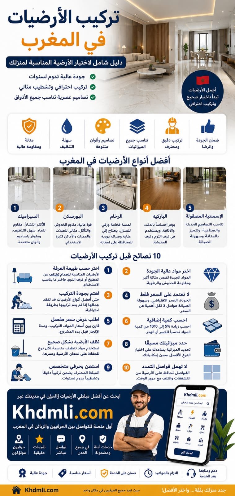 أفضل أنواع الأرضيات في المغرب: كيف تختار الأرضية المناسبة لمنزلك؟

اخت...