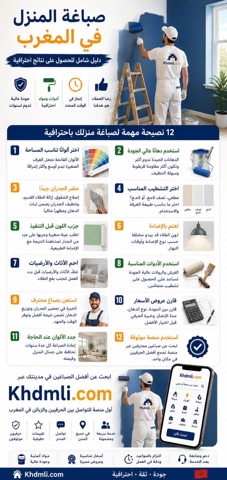 صباغة المنزل في المغرب: كيف تختار الألوان والدهان المناسب لكل غرفة؟
ت...