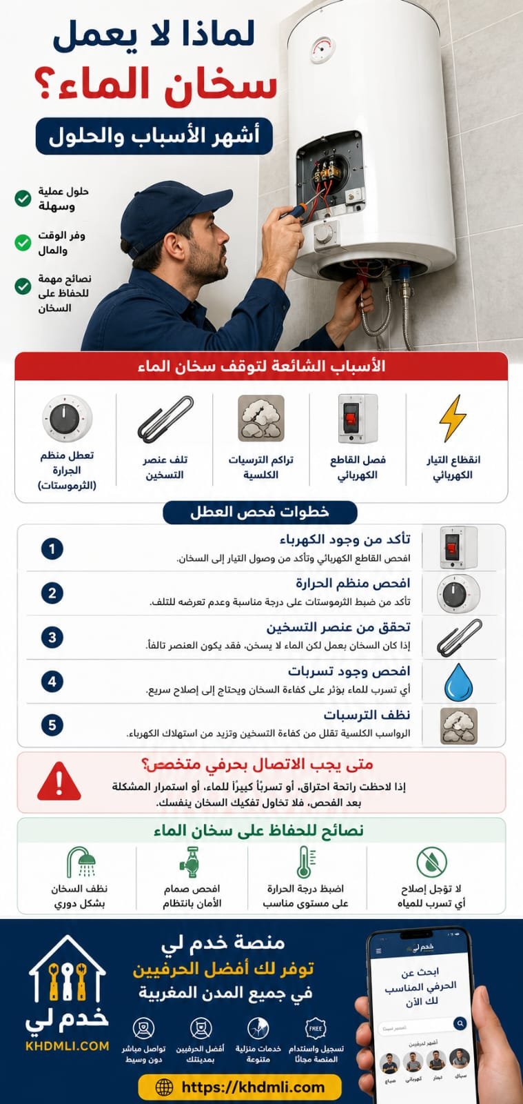 لماذا لا يعمل سخان الماء؟ أشهر الأسباب والحلول
يُعتبر سخان الماء من ا...